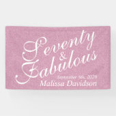 Siebzig und Fabelhaft Pink Glitter Schriftzug Banner (Horizontal)