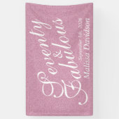 Siebzig und Fabelhaft Pink Glitter Schriftzug Banner (Vertikal)