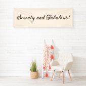 Siebzig und Fabulous Elfenbein Elegante Skript Geb Banner (Insitu)