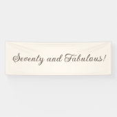 Siebzig und Fabulous Elfenbein Elegante Skript Geb Banner (Horizontal)