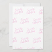 Siebzig und Fabulous Pink Script Geburtstag Einladung (Rückseite)