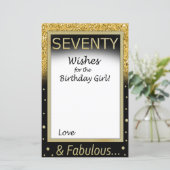 Siebzig Wünsche für das Geburtstagsmädchen (Stehend Vorderseite)