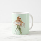 Siebziger Jahre Blondes Mädchen Cool Cat Kaffeetasse (VorderseiteRechts)