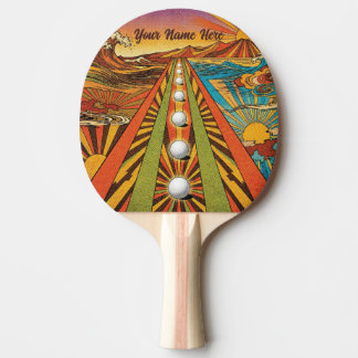 Siebziger Jahre Stil, Vintage Retro Tischtennis Sp Schläger