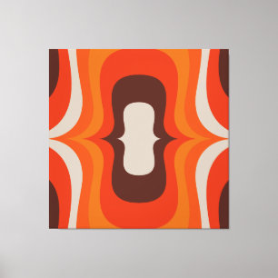 Siebziger Mega Mod orange 40x40 Wandkunst Leinwanddruck