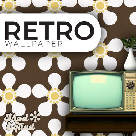 Siebziger Mod-Blumen-Muster Tapete