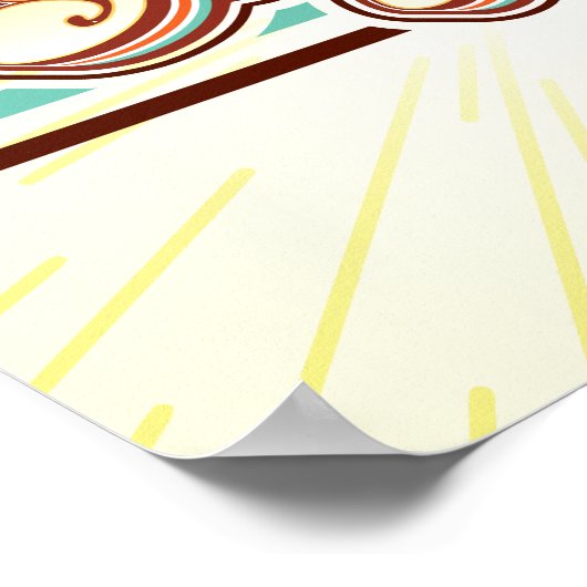 Siebziger-Night-Party-Poster Poster (Ecke)