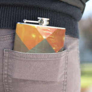 Siebziger Orange Abstrakte Techno Dreiecke Flachmann