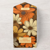 Siebziger Retro-Blumenhochzeit All In One Einladung (Außenbereich)