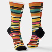 Siebziger-Streifen Retro-Horizontal Socken (Gewinkelt)
