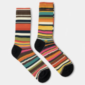 Siebziger-Streifen Retro-Horizontal Socken (Rechts)