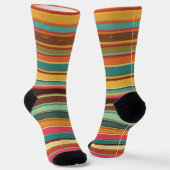 Siebziger-Streifen Retro-Muster Socken (Gewinkelt)