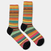 Siebziger-Streifen Retro-Muster Socken (Rechts)