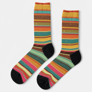 Siebziger-Streifen Retro Socken