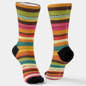 Siebziger Streifen Retro Socken (Gewinkelt)