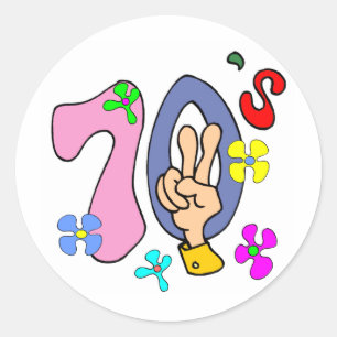 Siebziger T - Shirt und Geschenke. Runder Aufkleber