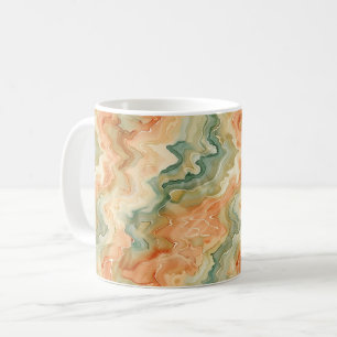 Siebziger-Vibes Orange Grüne Abstraktion Kaffeetasse