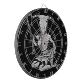 Siebzigerjahre Button-oben Schädel Dartscheibe (Vorderseite Links)