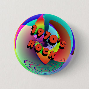 Siebzigerjahre Felsen-Knopf Button