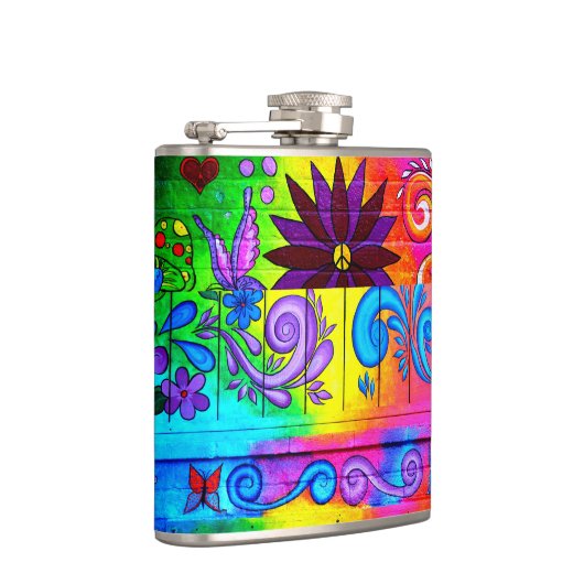 Siebzigerjahre Hippieflasche Flachmann (Rechts)