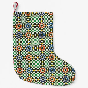 Siebzigerjahre marokkanisches Farbmuster Kleiner Weihnachtsstrumpf
