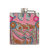 Siebzigerjahre Paisley-Hipster retro Vintages Flachmann (Rückseite)