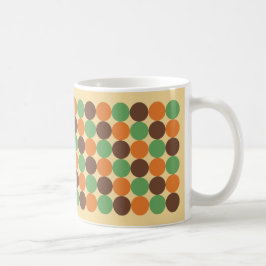 Siebzigerjahre Punkt-Avocado-Grün gebranntes Kaffeetasse