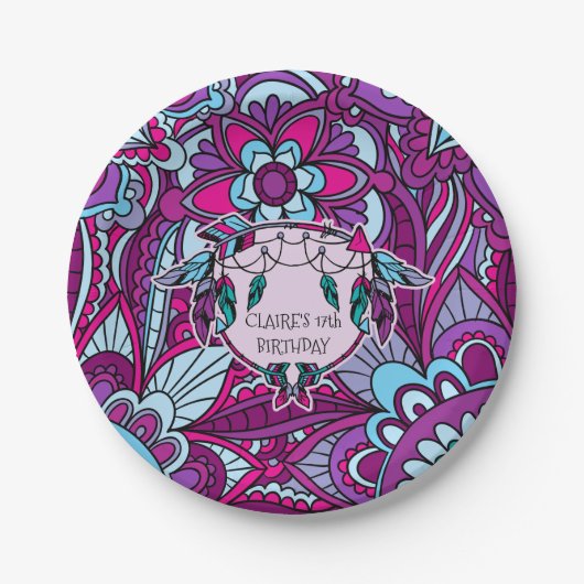 Siebzigerjahre, Retro Party-Teller Pappteller (Vorderseite)