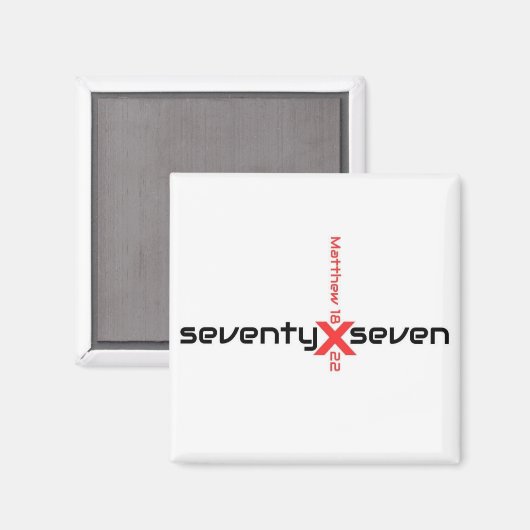 siebzigmal sieben. Matthew 18:22 Magnet (Vorderseite/Rückseite)