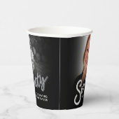 Siebzigste Geburtstagsschrift Foto schwarz silber Pappbecher (Rechts)