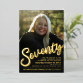 Siebzigste Geburtstagsschrift für Foto Gold Folieneinladung (Stehend vorne)