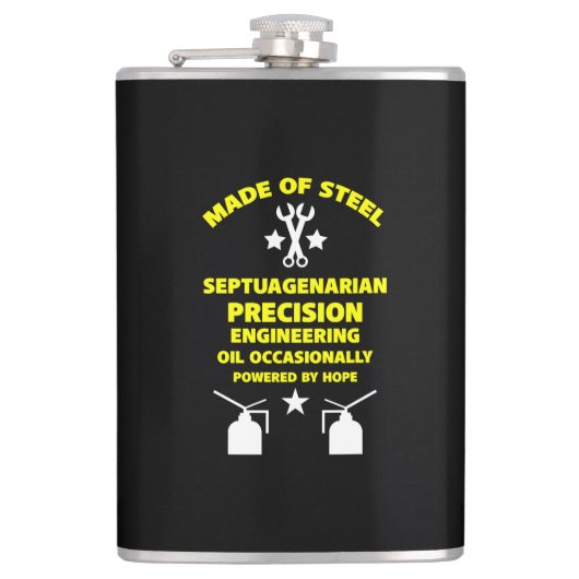 Siebzigster Geburtstag Flachmann (Vorderseite)