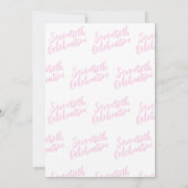 Siebzigster Geburtstag Pink Script Einladung (Rückseite)