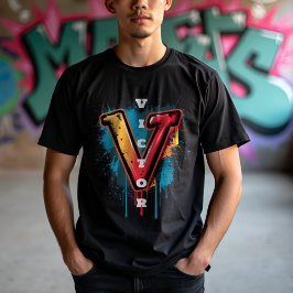 Sieg auf den Straßen: Anpassbare Graffiti "V" T-Shirt