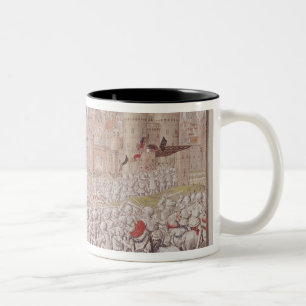 Sieg der Einwohner von Gent führte vorbei Zweifarbige Tasse