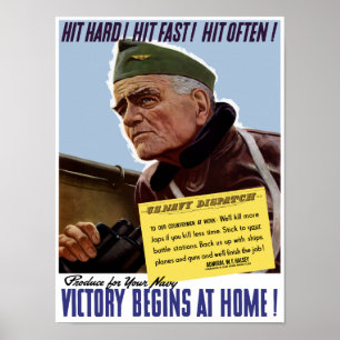 Sieg fängt zu Hause an -- Stier Halsey Poster