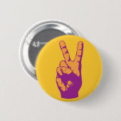 Sieg-, Friedens- und Harmoniehandsymbol Button (Vorne & Hinten)