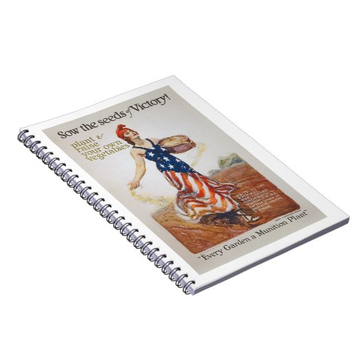 Sieg-Garten-Freiheits-Sau sät WWI Propaganda Notizblock (Rechte Seite)