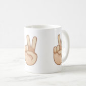 Sieg-Hand Emoji Kaffeetasse (VorderseiteRechts)