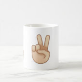Sieg-Hand Emoji Kaffeetasse (Mittel)