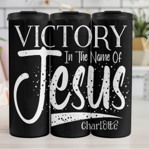 Sieg im Namen Jesu Thermosbecher