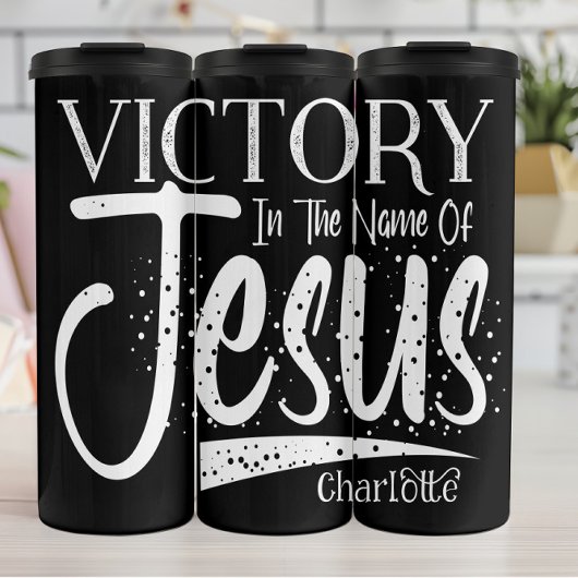 Sieg im Namen Jesu Thermosbecher