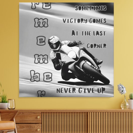 Sieg in der letzten Ecke geben Mono nie auf Leinwanddruck (Insitu (Wohnzimmer))