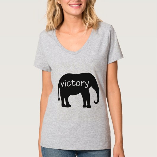 Sieg (in einer Elefant-Silhouette) T-Shirt (Vorderseite)