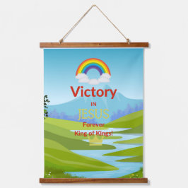 Sieg in Jesus Rainbow Tapestry Wandteppich Mit Holzrahmen