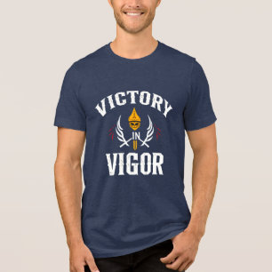Sieg in Kraft Krieger-Schädel Tri-Blend Shirt