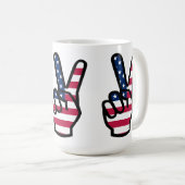 Sieg mit amerikanischer Flagge Kaffeetasse (VorderseiteRechts)