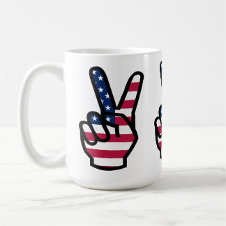 Sieg mit amerikanischer Flagge Kaffeetasse
