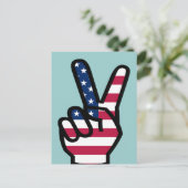 Sieg mit amerikanischer Flagge Postkarte (Stehend Vorderseite)