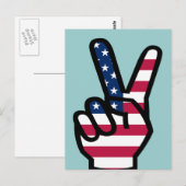 Sieg mit amerikanischer Flagge Postkarte (Vorne/Hinten)
